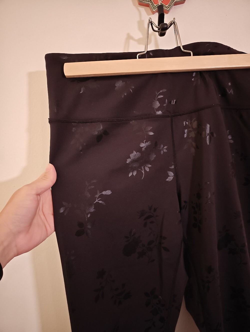 INC Black Leggings With Floral Detail